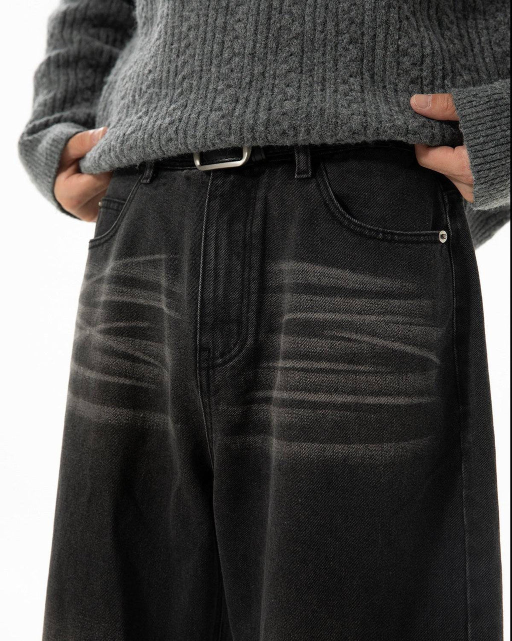 Rechte jeans met vervaagde wassing heren