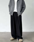 Wijde broek met dubbele plooi heren