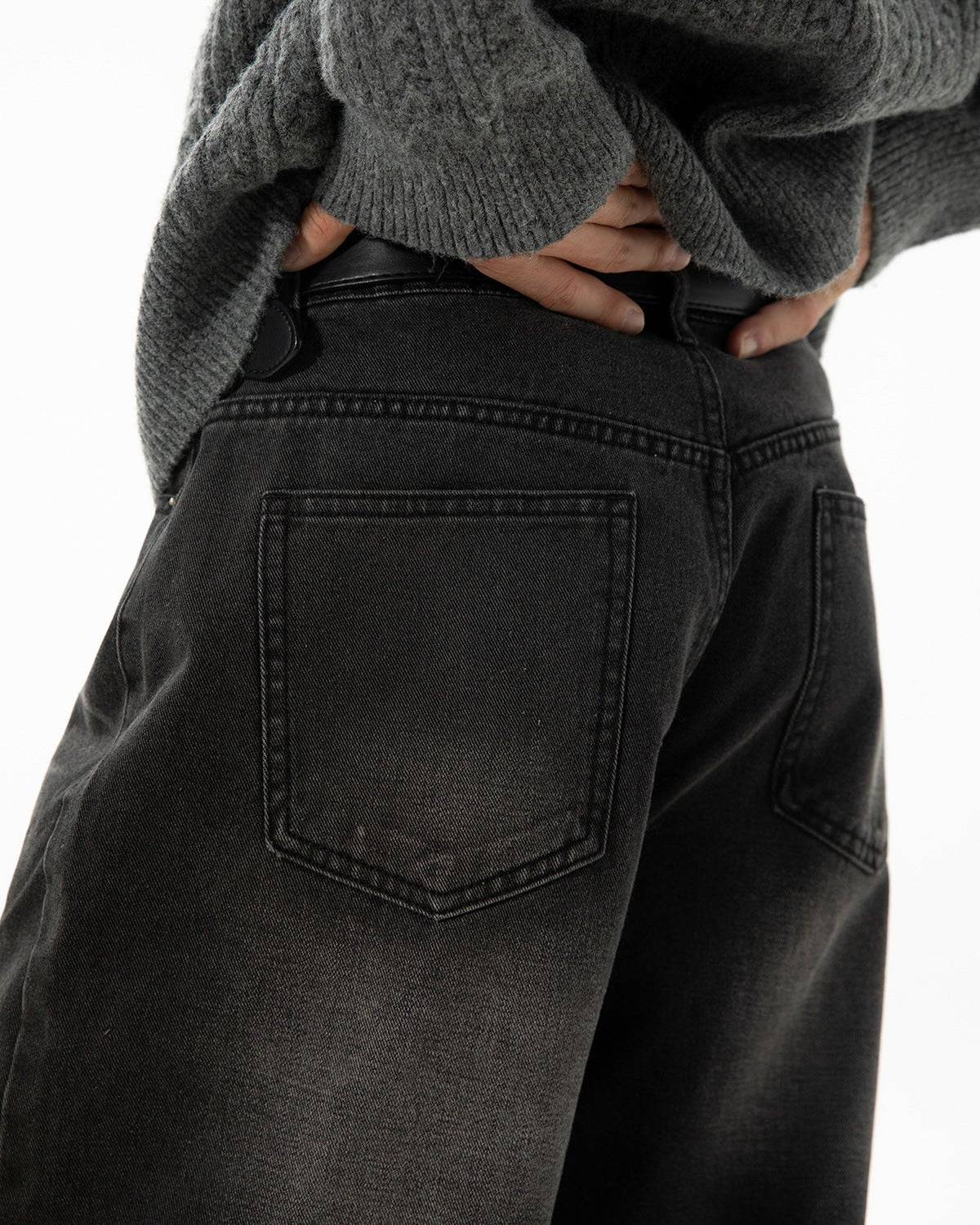 Rechte jeans met vervaagde wassing heren