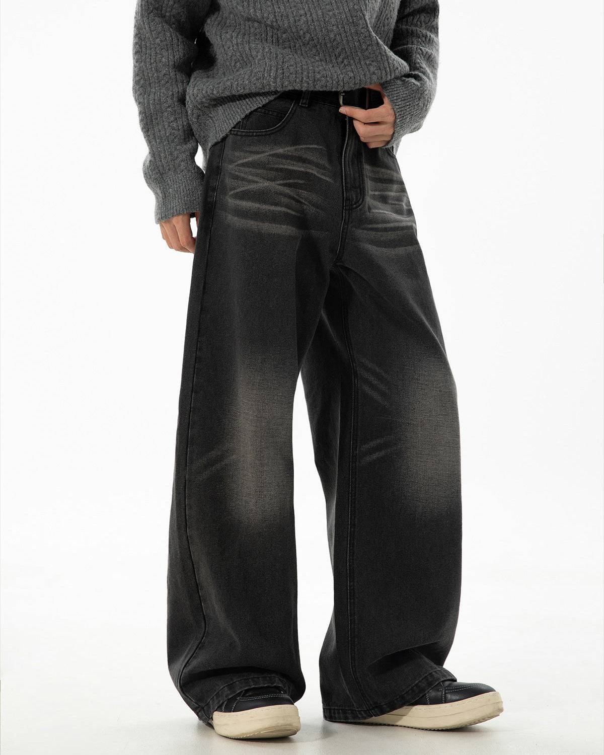 Rechte jeans met vervaagde wassing heren