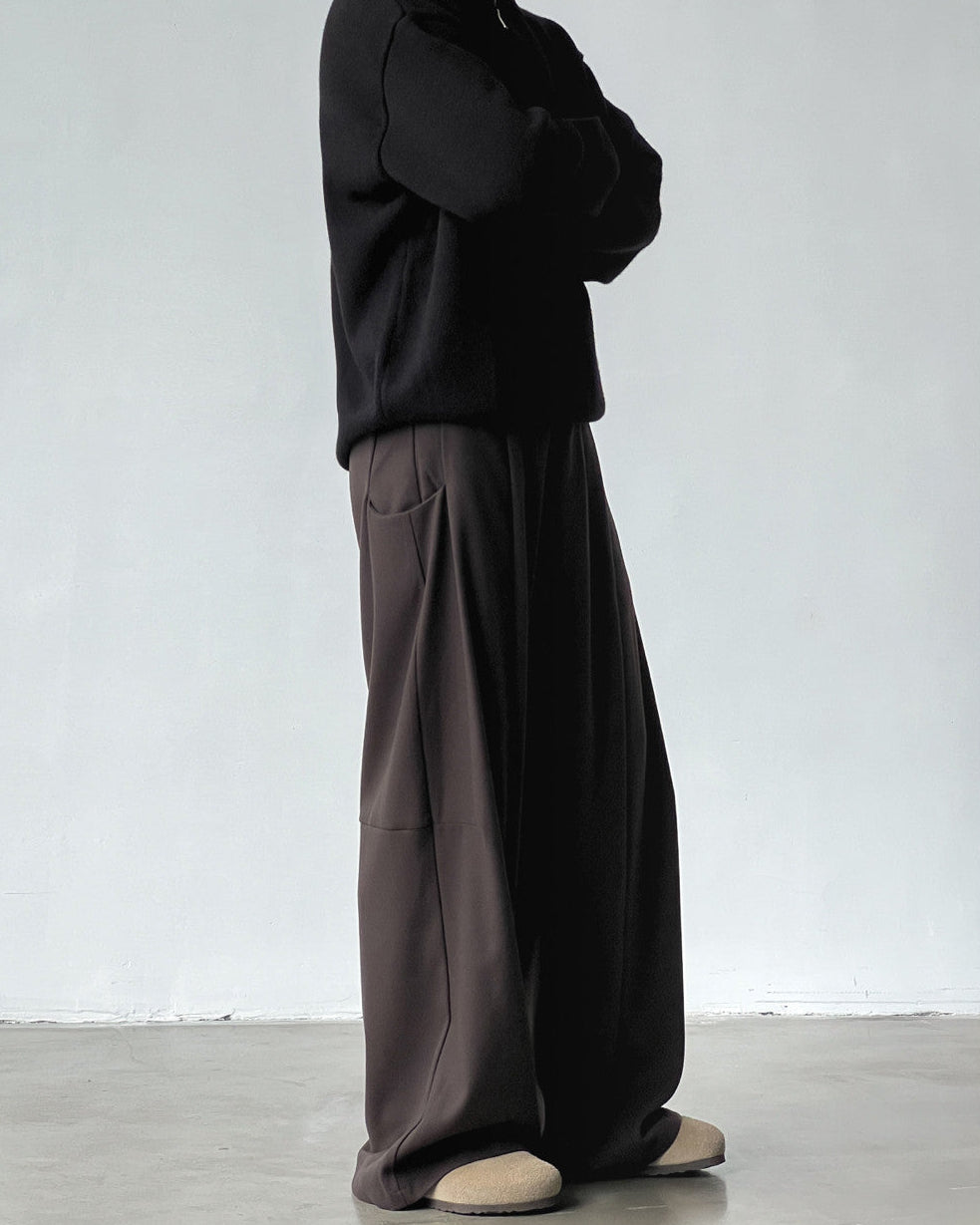 Wollen broek met brede plooi heren