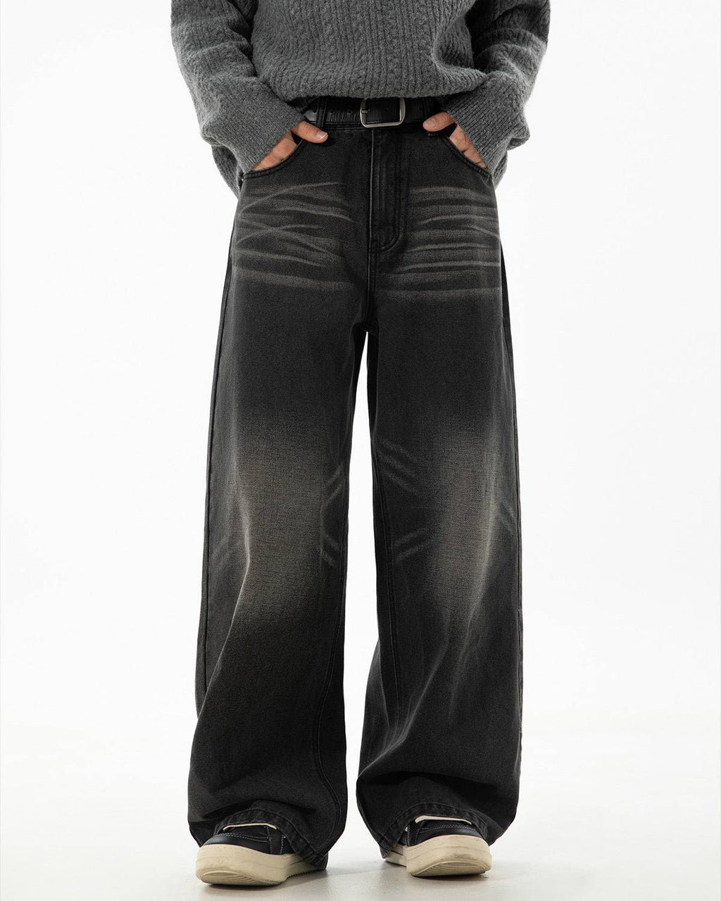Rechte jeans met vervaagde wassing heren