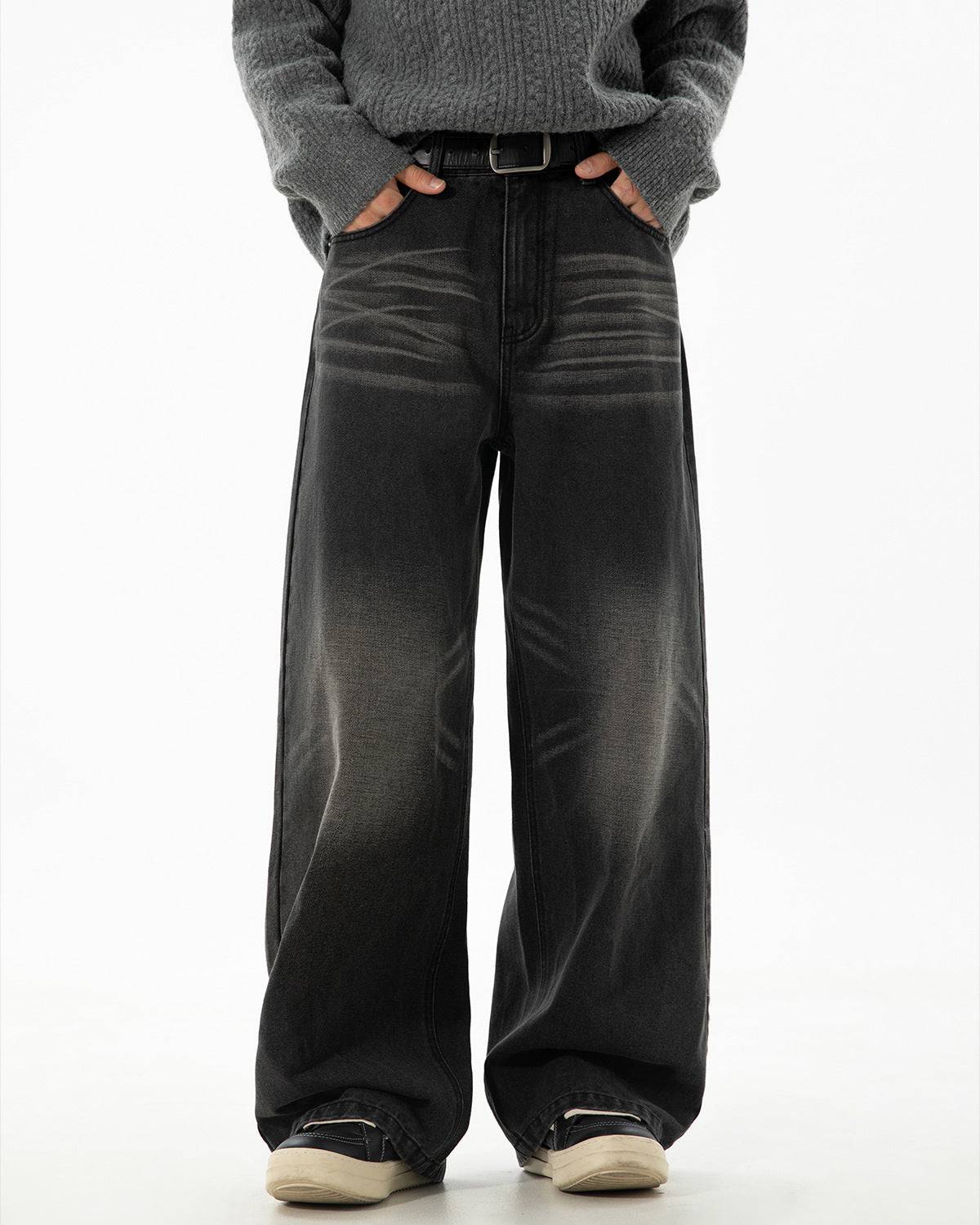 Rechte jeans met vervaagde wassing heren