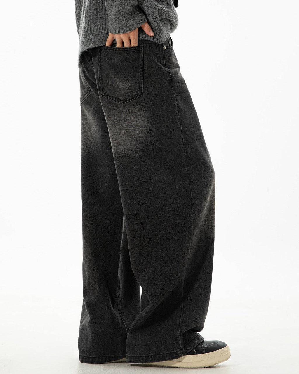 Rechte jeans met vervaagde wassing heren