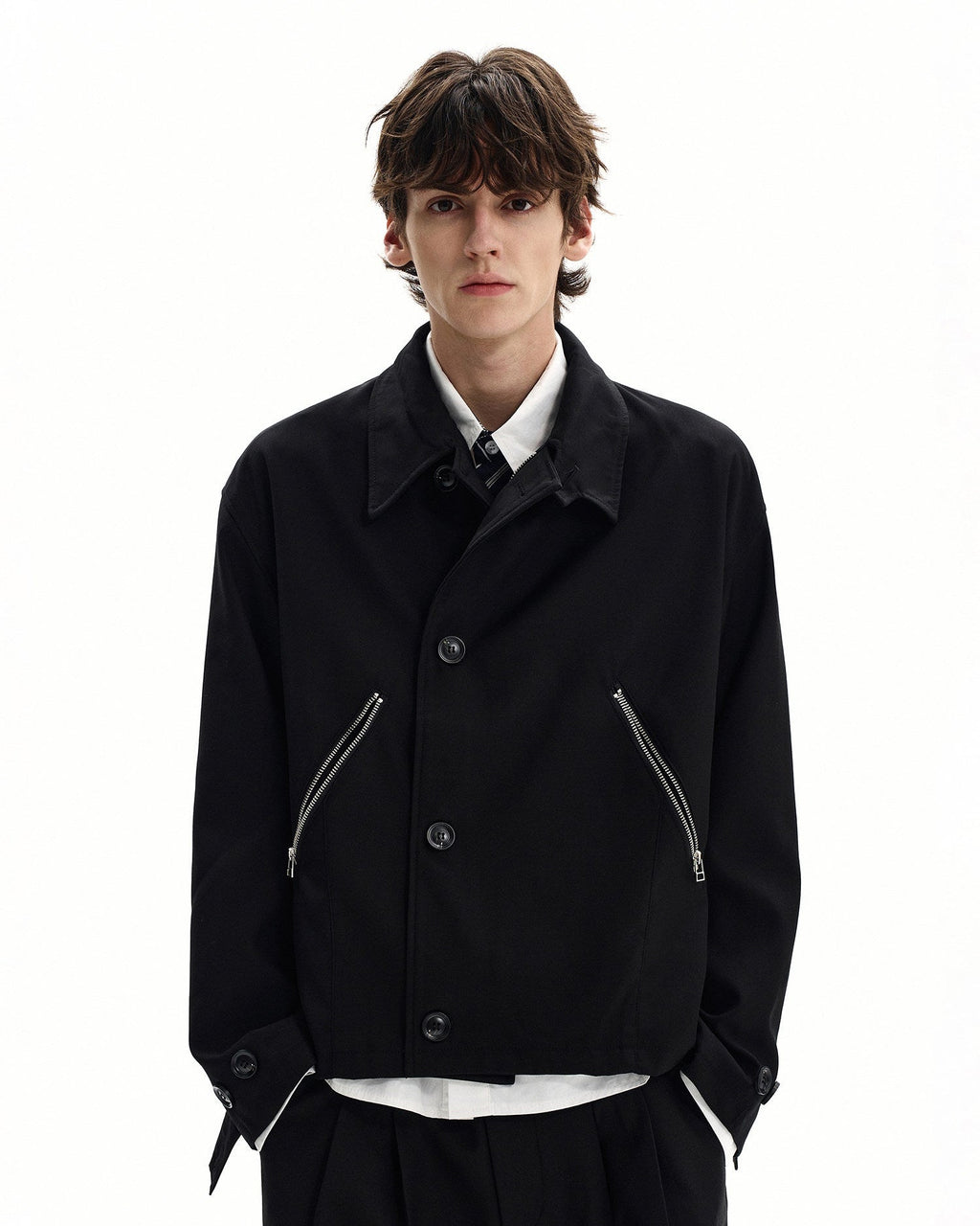 Jas met ritszakken van wolmix heren