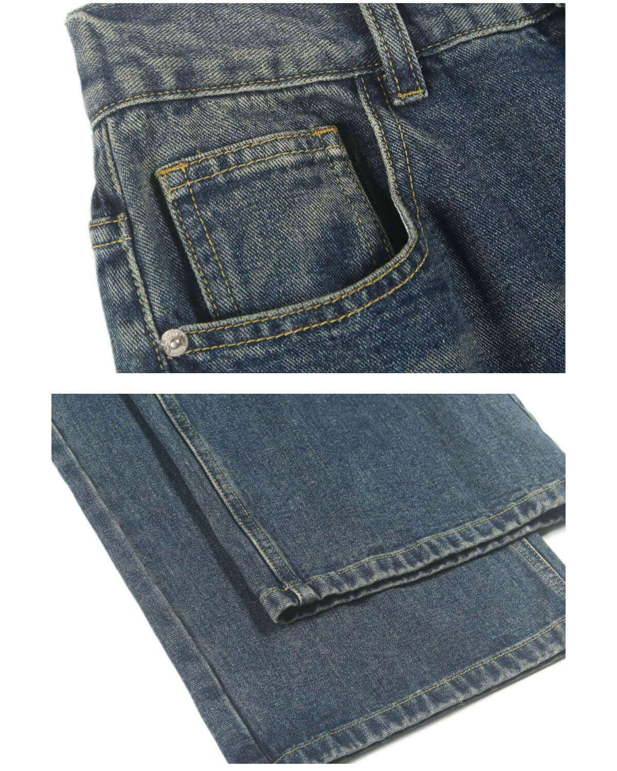 Wijde rechte jeans met halfhoge taille heren