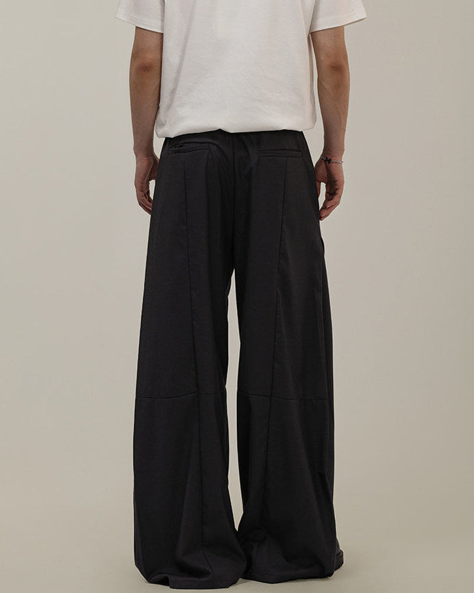 Wijde gedrapeerde pantalon heren