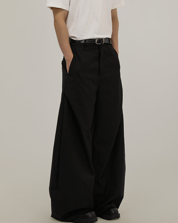 Wijde gedrapeerde pantalon heren