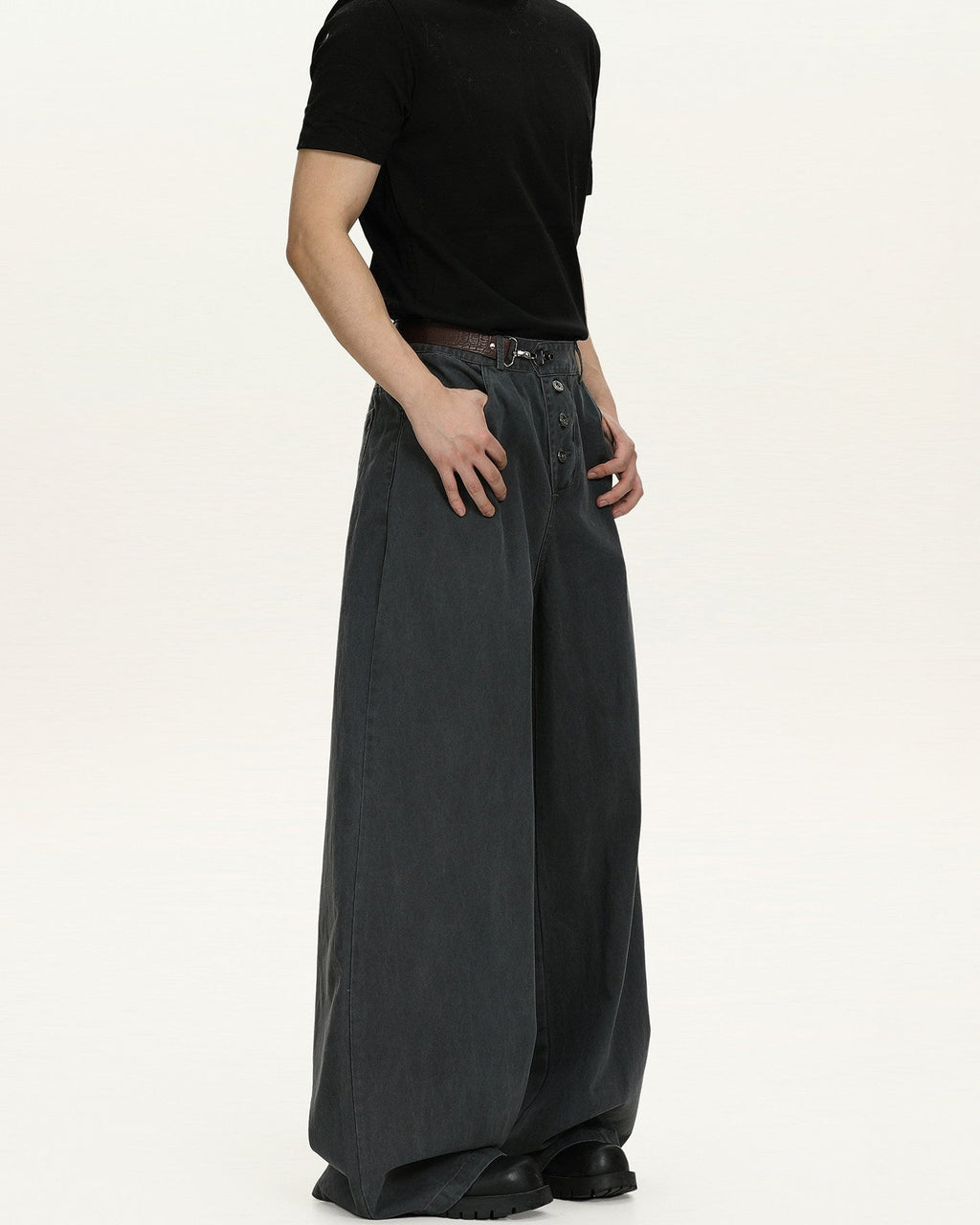 Wijde katoenen jeans heren