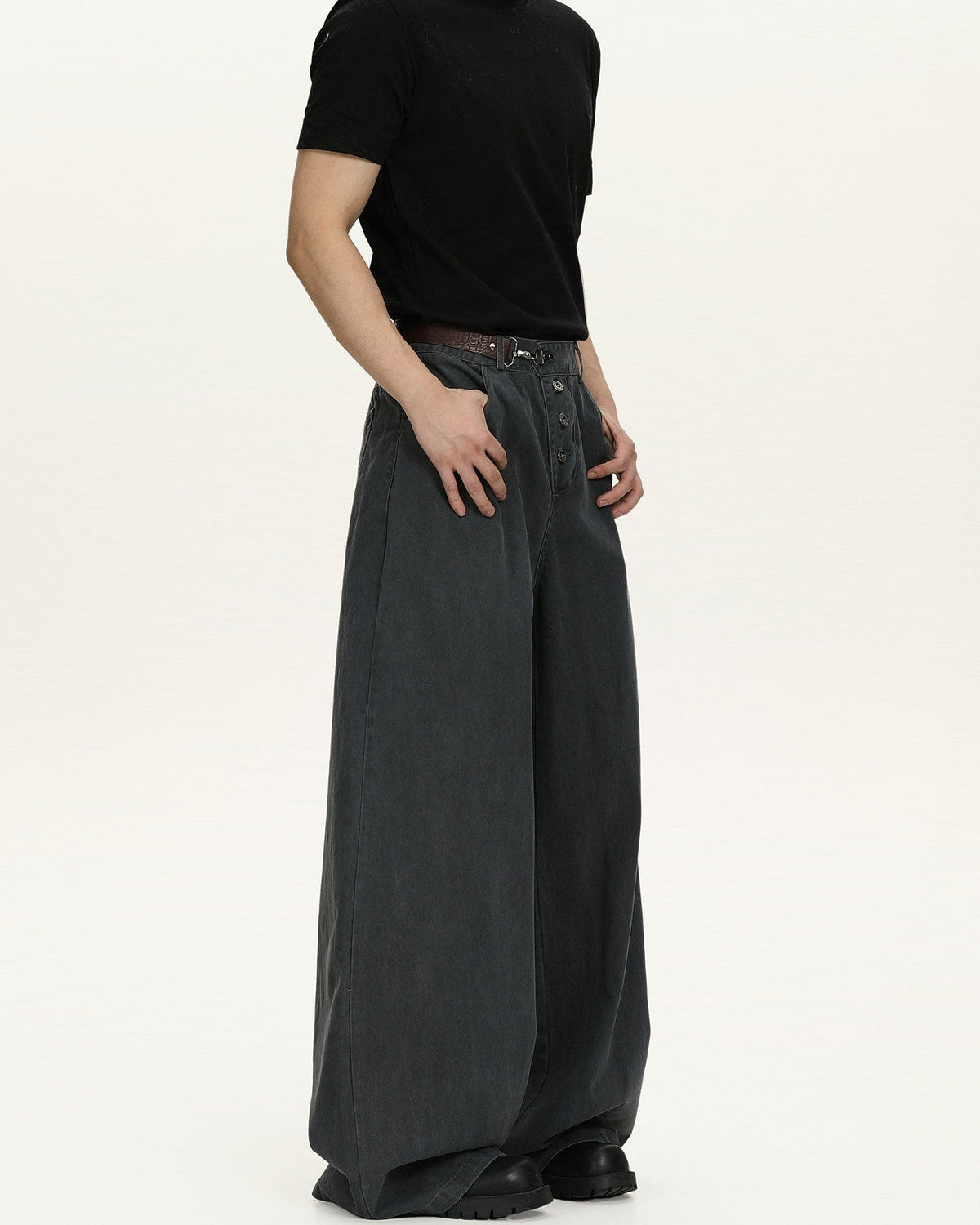 Wijde katoenen jeans heren