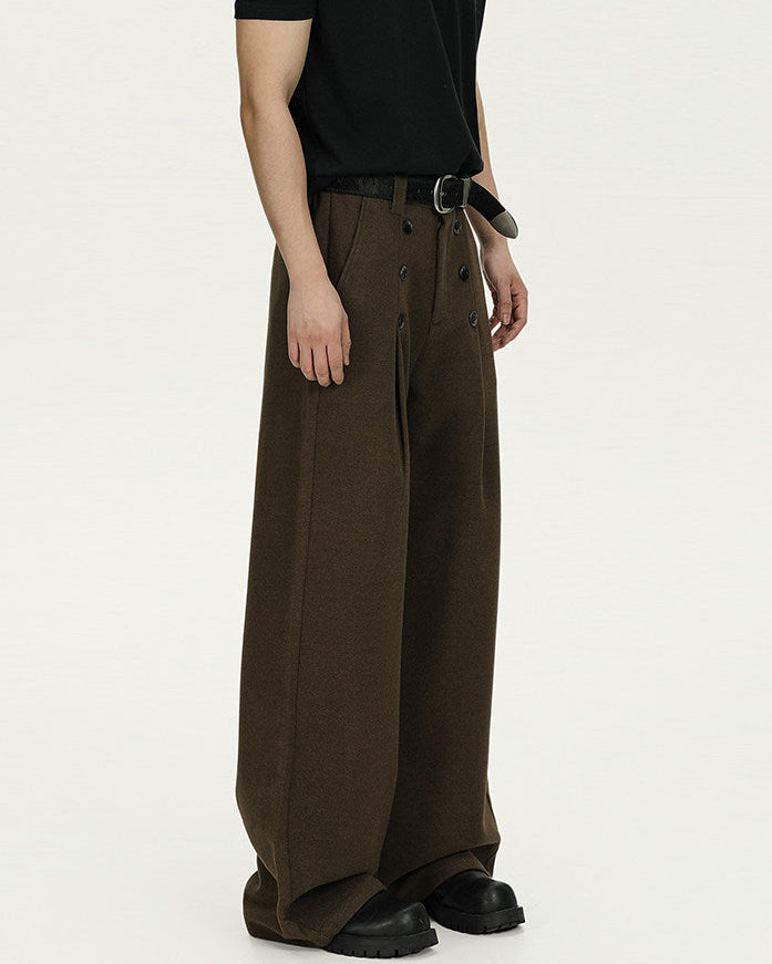 Wijde wollen pantalon heren