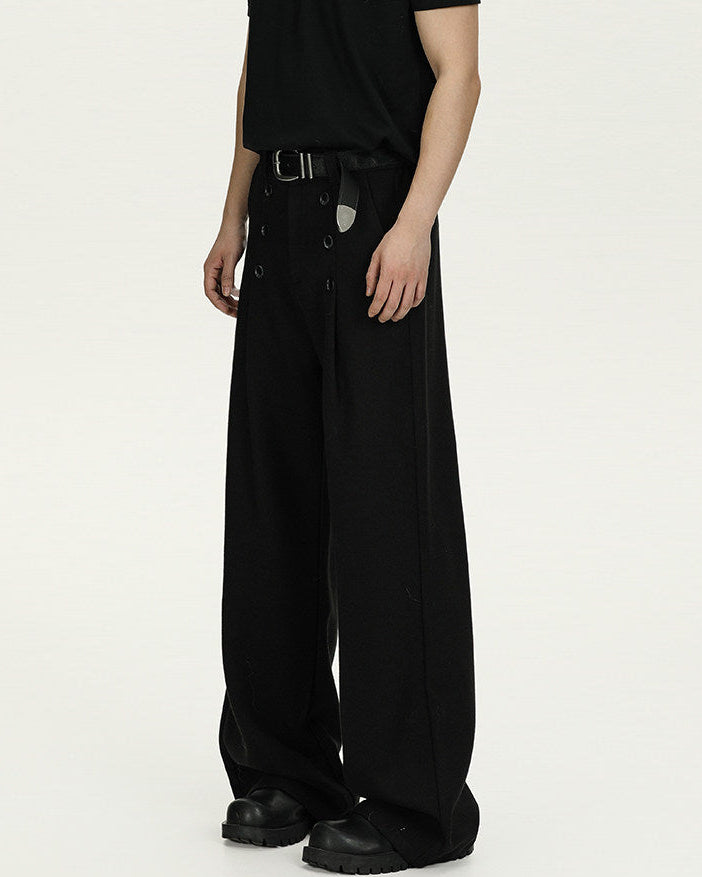 Wijde wollen pantalon heren