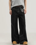 Wijde jeans met contraststiksel heren