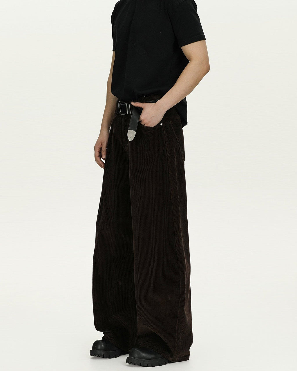 Wijde corduroy broek heren