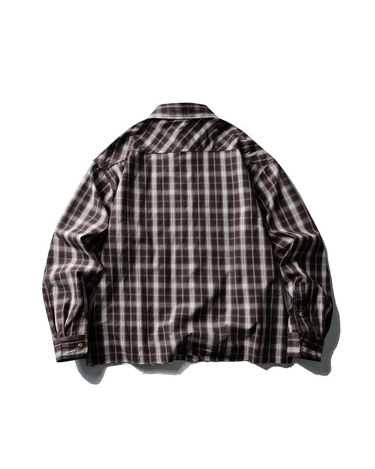 Katoenen longsleeve met onafgewerkte zoom heren