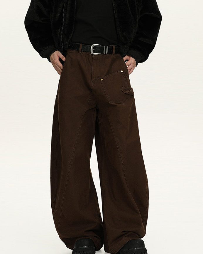 Wijde utility broek heren