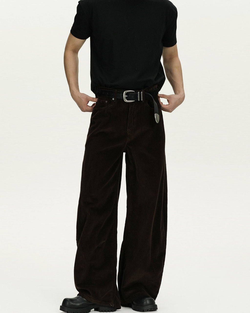 Wijde corduroy broek heren