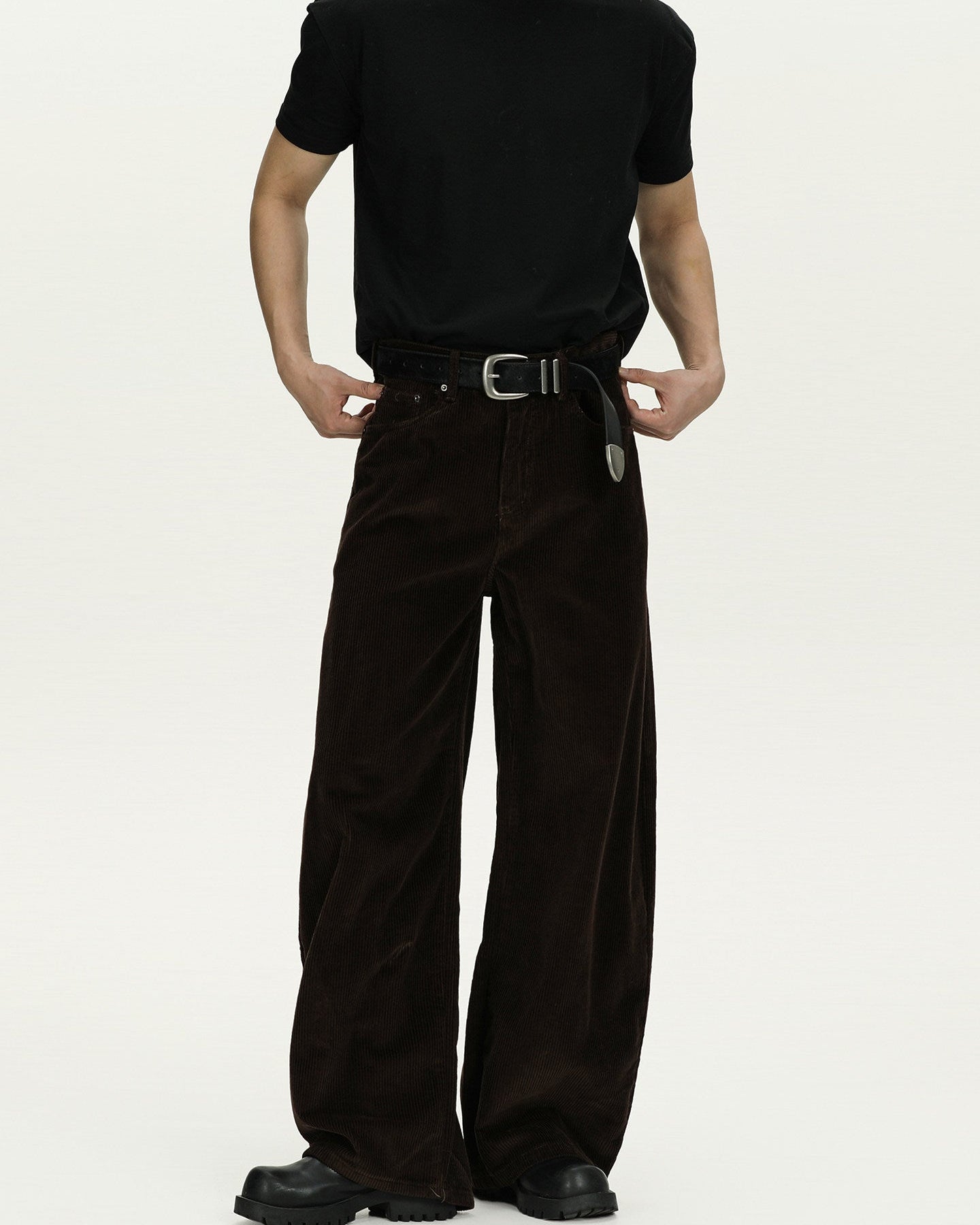 Wijde corduroy broek heren