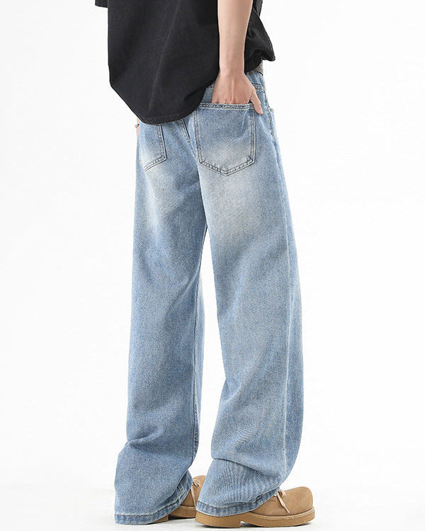 Rechte jeans met subtiele fade heren