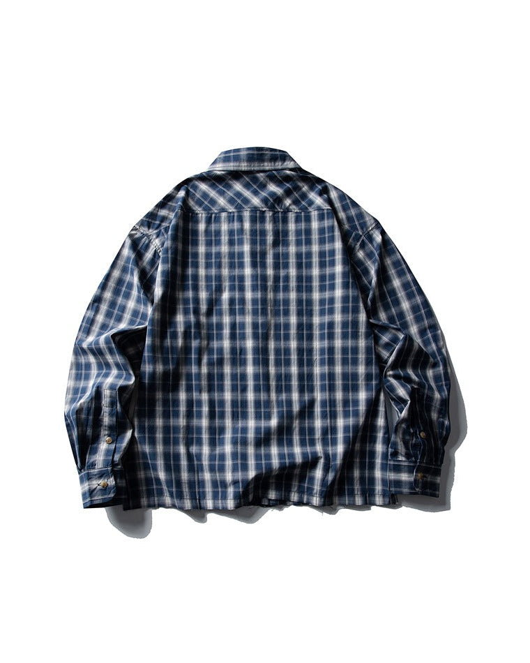 Katoenen longsleeve met onafgewerkte zoom heren