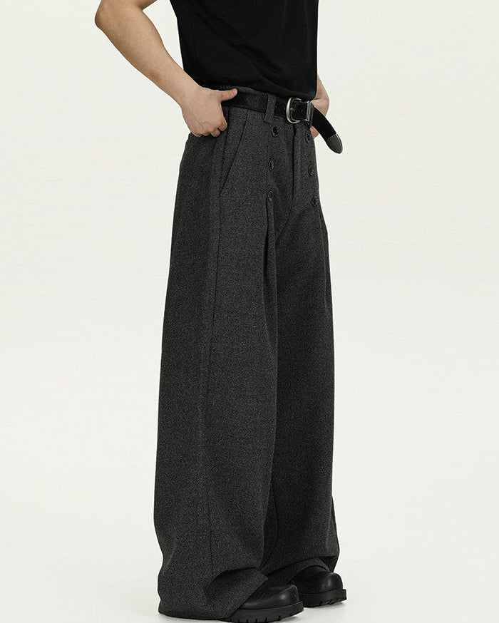 Wijde wollen pantalon heren