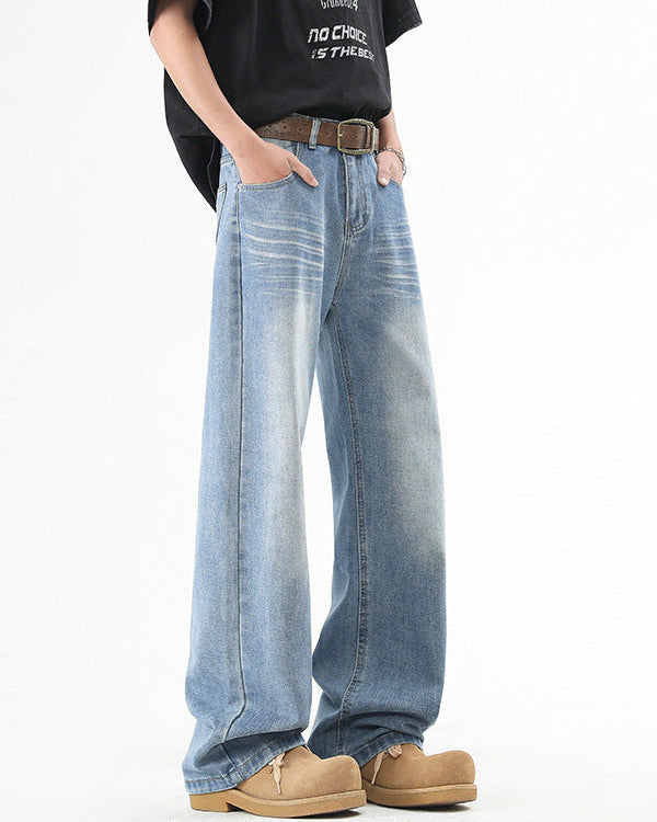Rechte jeans met subtiele fade heren