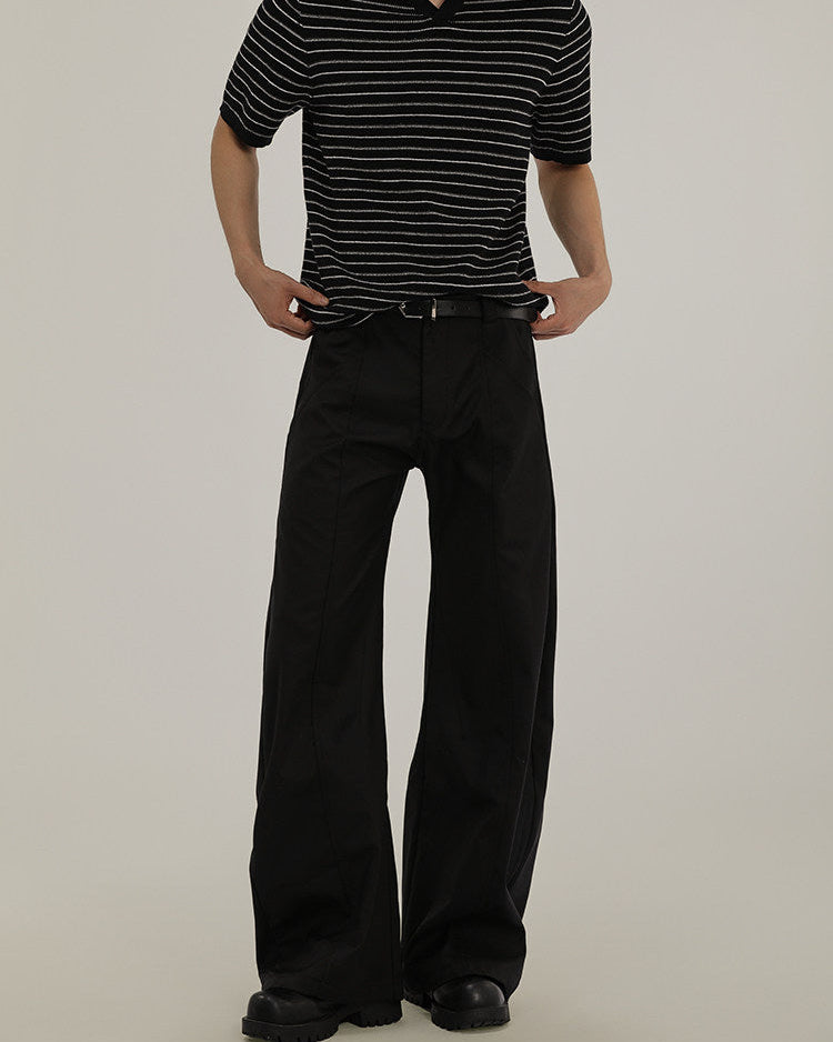 Wijde pantalon van wolmix heren