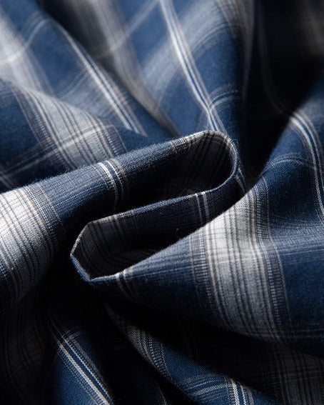 Katoenen longsleeve met onafgewerkte zoom heren
