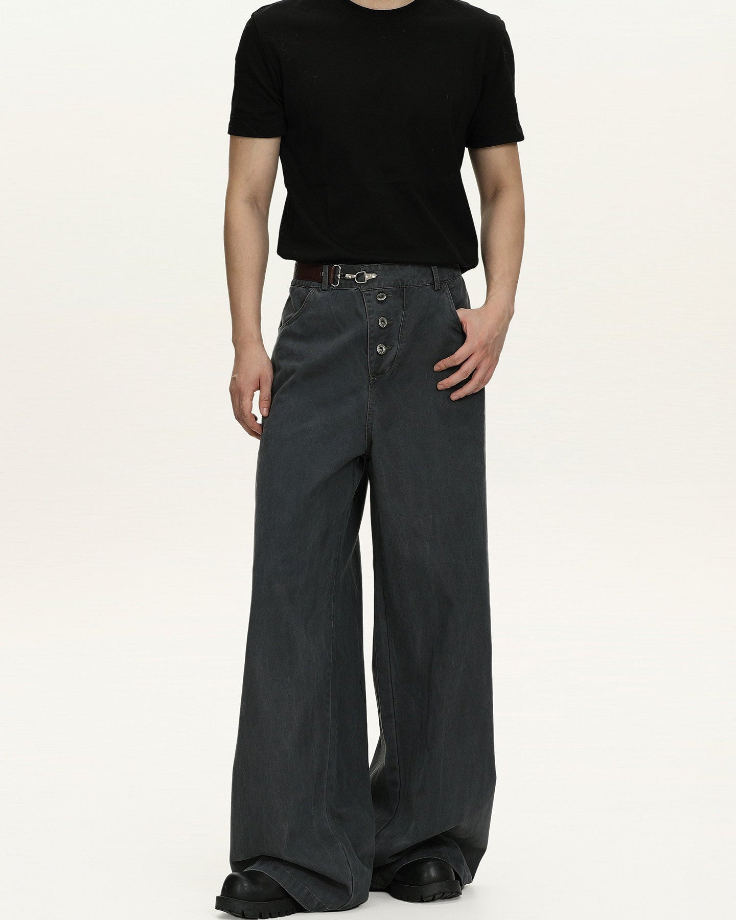 Wijde katoenen jeans heren