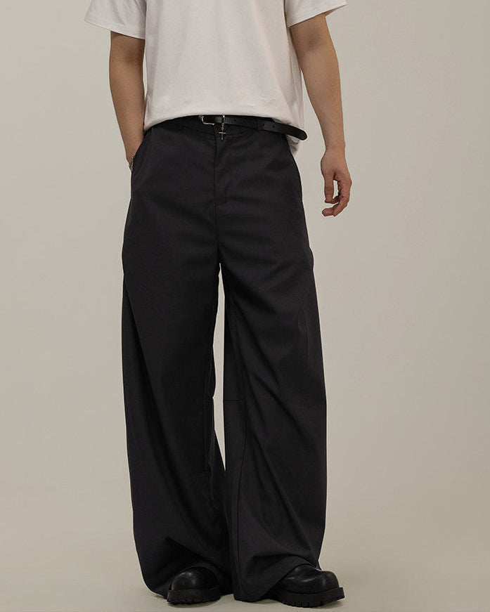 Wijde gedrapeerde pantalon heren