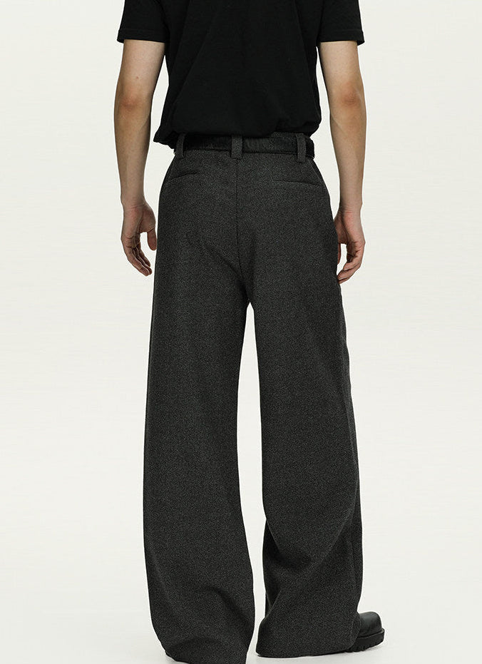 Wijde wollen pantalon heren