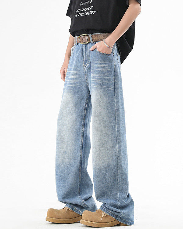 Rechte jeans met subtiele fade heren