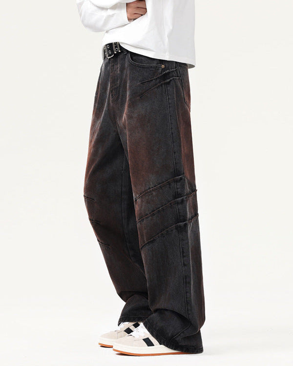 Rechte jeans met used look heren