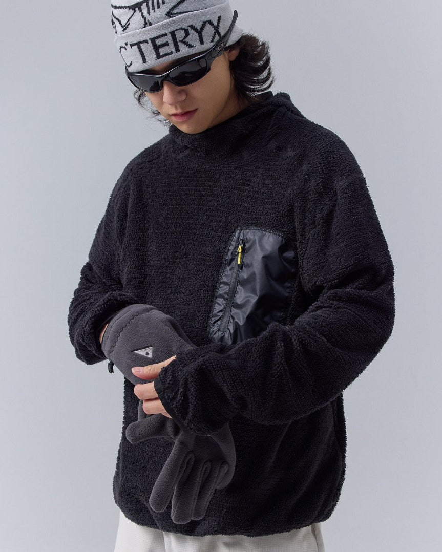Fleece hoodie heren