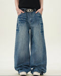 Vintage wijde rechte jeans heren