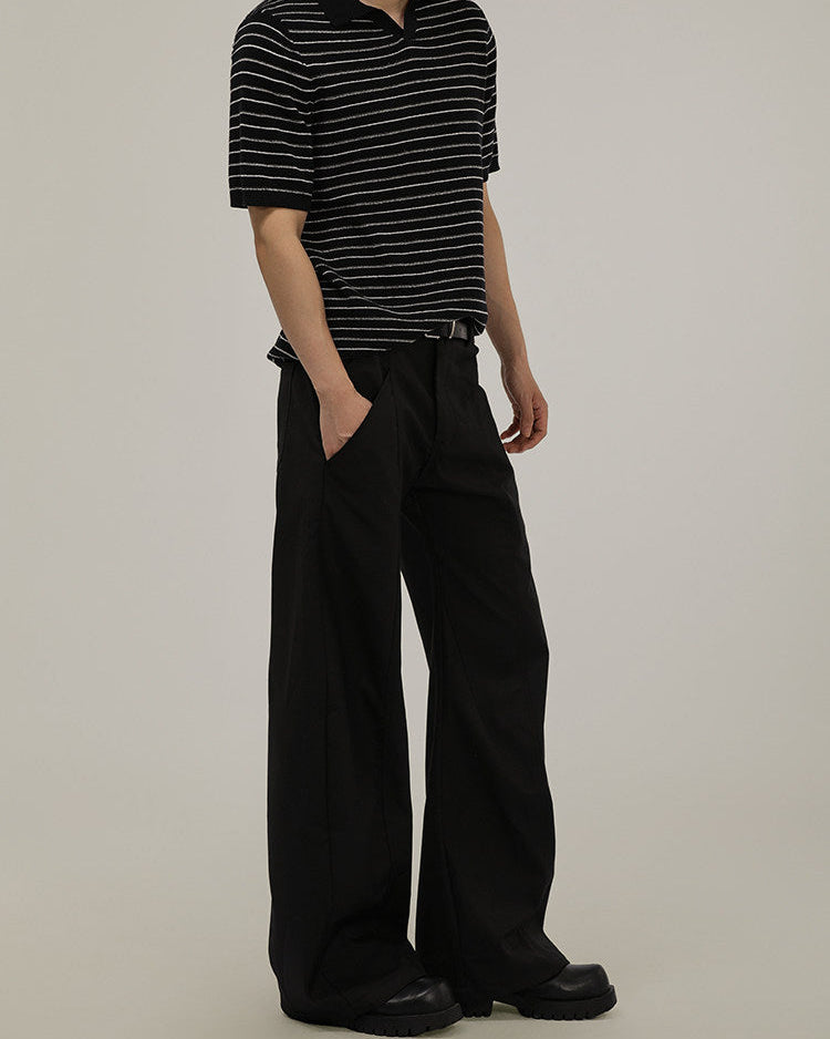 Wijde pantalon van wolmix heren