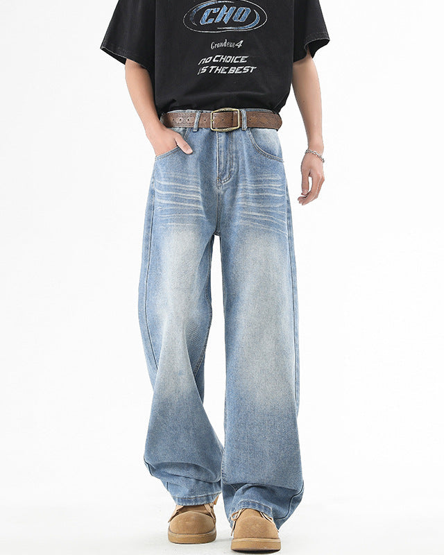 Rechte jeans met subtiele fade heren
