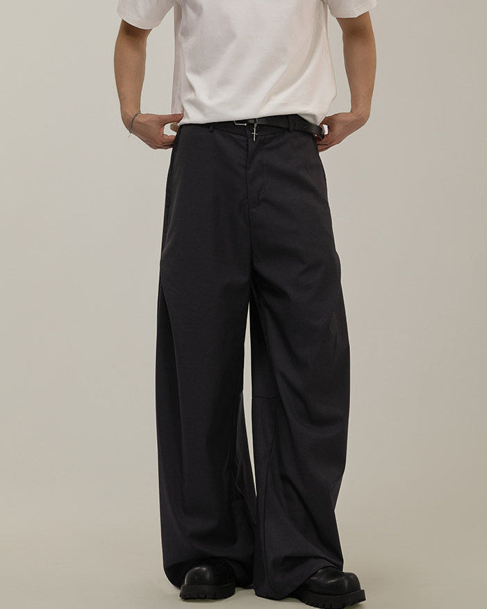 Wijde gedrapeerde pantalon heren