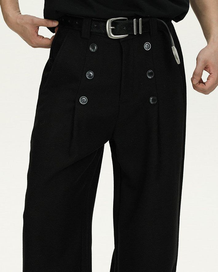 Wijde wollen pantalon heren