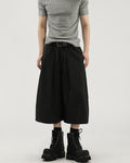 Wijde cropped broek met plooi heren