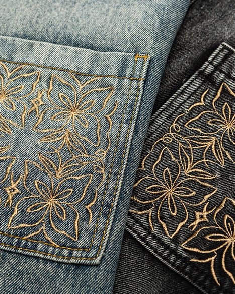 Witgewassen denim cargojas heren