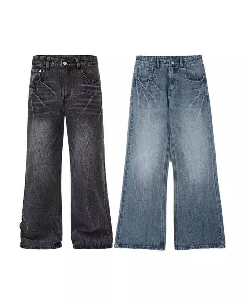 Washed bootcut jeans heren