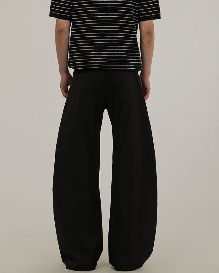 Wijde pantalon van wolmix heren