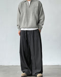 Wollen broek met brede plooi heren