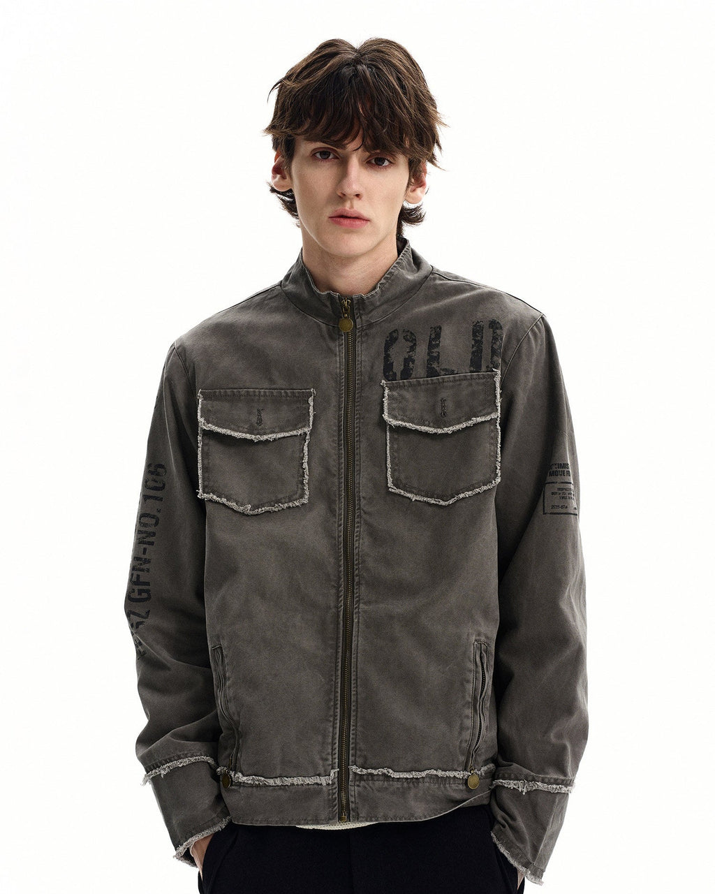 Katoenen field jacket met rits heren