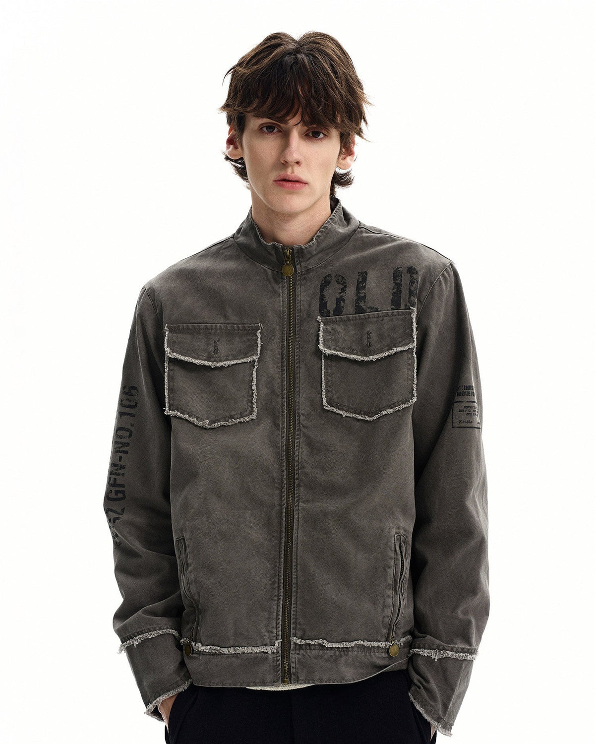 Katoenen field jacket met rits heren