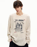 Longsleeve met wafelstructuur en print heren