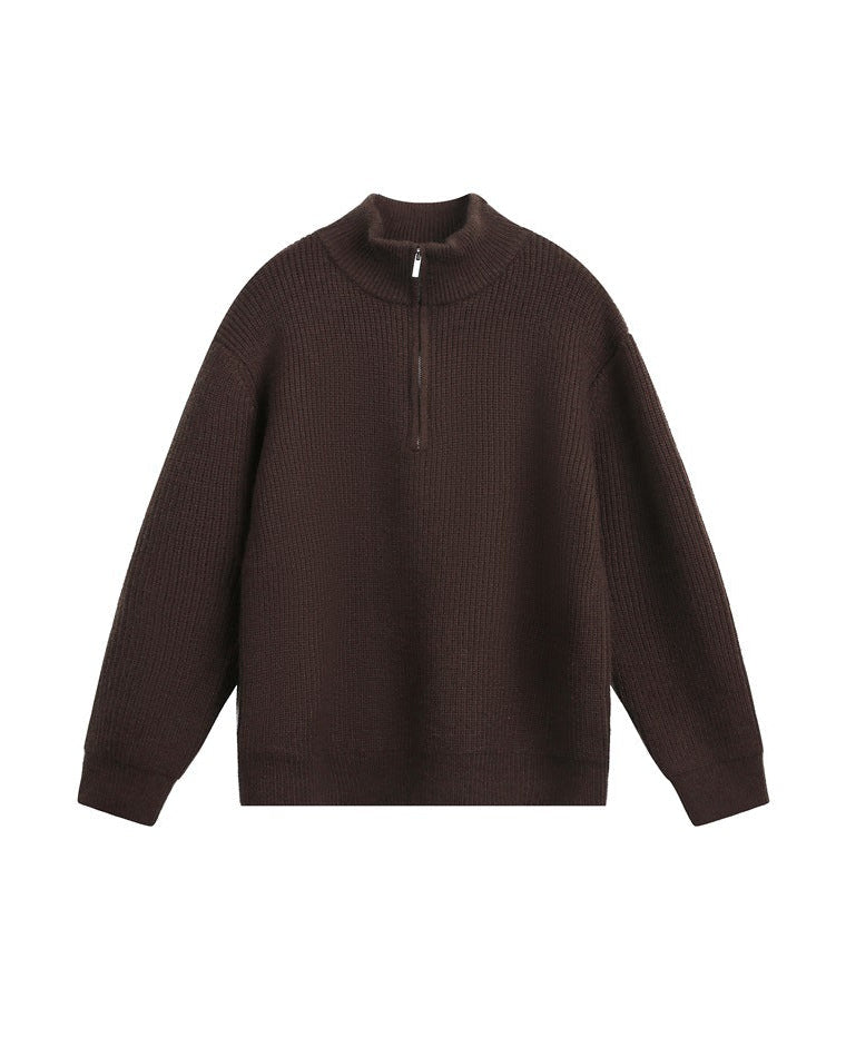 Vintage trui met halve rits heren