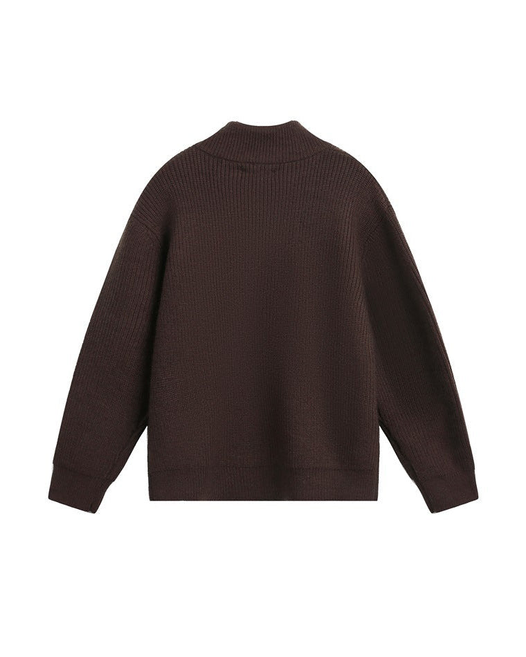 Vintage trui met halve rits heren