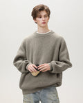 Oversized gebreide trui met ronde hals heren